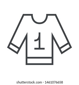 Line icon hockey sweater. Simple vector illustration with ability to change.