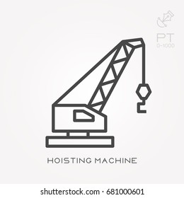 Line icon hoisting machine