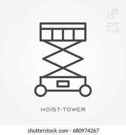 Line icon hoist-tower