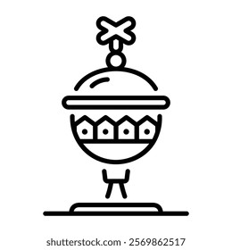 A line icon of holy ciborium 