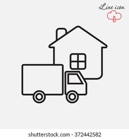 Line icon- home delivery