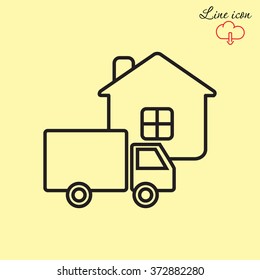 Line icon- home delivery