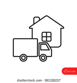 Line icon- home delivery