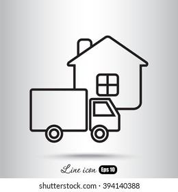 Line icon- home delivery