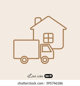 Line icon- home delivery