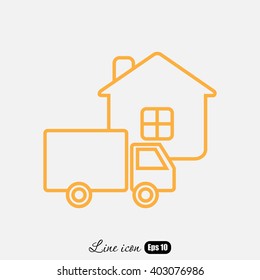 Line icon- home delivery