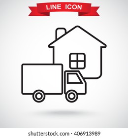 Line icon- home delivery