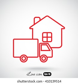 Line icon- home delivery