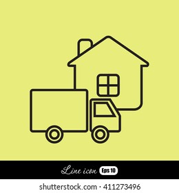 Line icon- home delivery