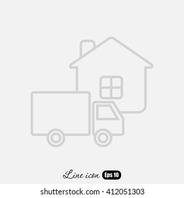 Line icon- home delivery