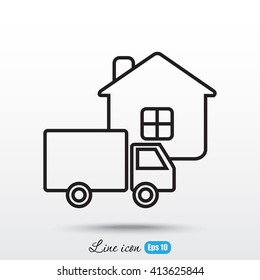 Line icon- home delivery