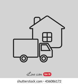 Line icon- home delivery
