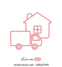 Line icon- home delivery