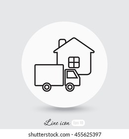 Line icon- home delivery