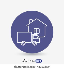 Line icon- home delivery