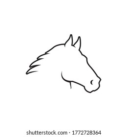 icono de línea vector de cabeza de caballo aislado en fondo blanco