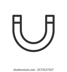 Line icon of a horseshoe magnet. Vector illustration