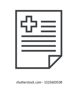 Line icon hospital certificate. Simple vector illustration with ability to change.