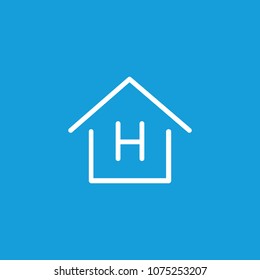 Line icon of hospital. Hostel, hotel, lodging. Web pictograms concept. Can be used for topics like architecture, construction, medicine