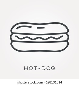 Line icon hot dog