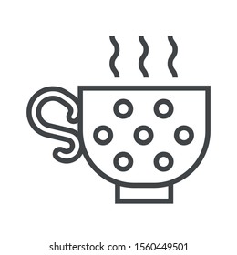 Line icon hot tea. Simple vector illustration with ability to change.