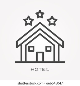 Line icon hotel
