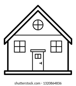 Line icon of a house 