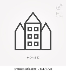 Line icon house