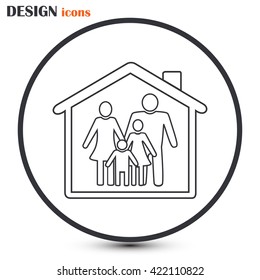Line icon- house family