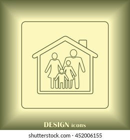 Line icon- house family