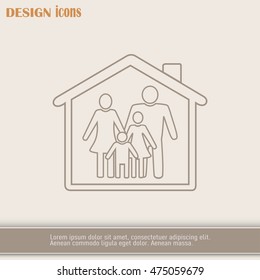 Line icon- house family