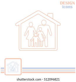 Line icon- house family