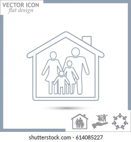 Line icon- house family