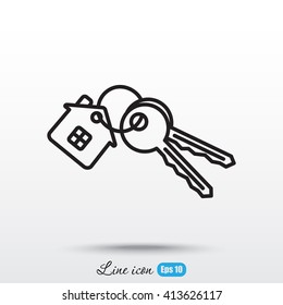 Line icon-  house keys