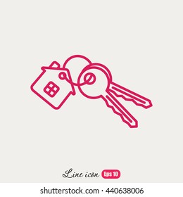 Line icon-  house keys