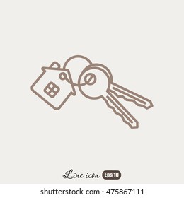 Line icon-  house keys
