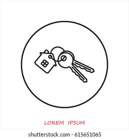 Line icon-  house keys