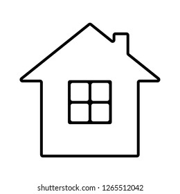 Line icon- house. Vector illustration of home on white background