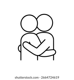 line icon hug vector on white background
Vector line icon on white background