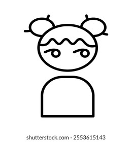 Line icon . iA Chinese girl often embodies elegance and cultural heritage, with distinct features and traditional attire like a cheongsam reflecting timeless beauty.