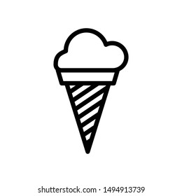 line icon for ice cream cone food and drink