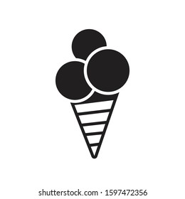 Line icon ice cream isolated on white background. Vector illustration.
