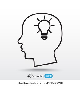 Line icon- Idea concept