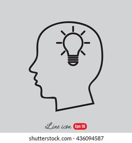 Line icon- Idea concept