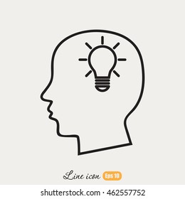 Line icon- Idea concept