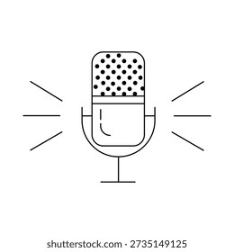 Liniensymbol zur Darstellung einer Spracherkennungstechnologie, die gesprochene Sprache mithilfe von KI in digitale Daten konvertiert.