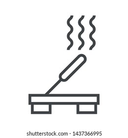Line icon with incense. Simple vector illustration with ability to change.