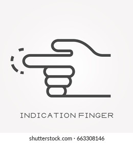 Line icon indication finger