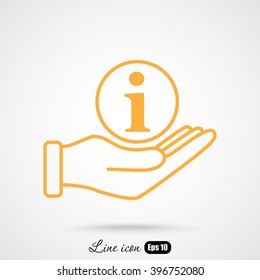 Line icon- information and hand