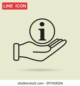 Line icon- information and hand